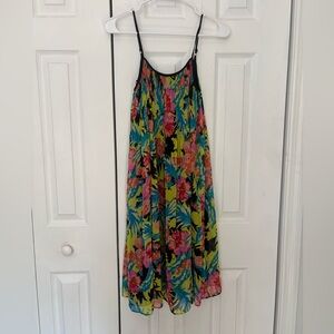 LOFT Multicolor Pleated Dress